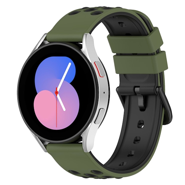 Garmin Venu 2 Plus / Venu Sq 2 20mm Blød Silikon Urrem Army Grøn & Sort