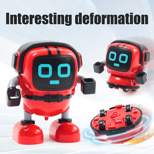 DIY Robot Leksak Mini Robot Dra Tillbaka Inertia Snurrande Topp Pussel Robot Tidig Utbildning Leksak för Ålder Över 6 År Gamla Barn