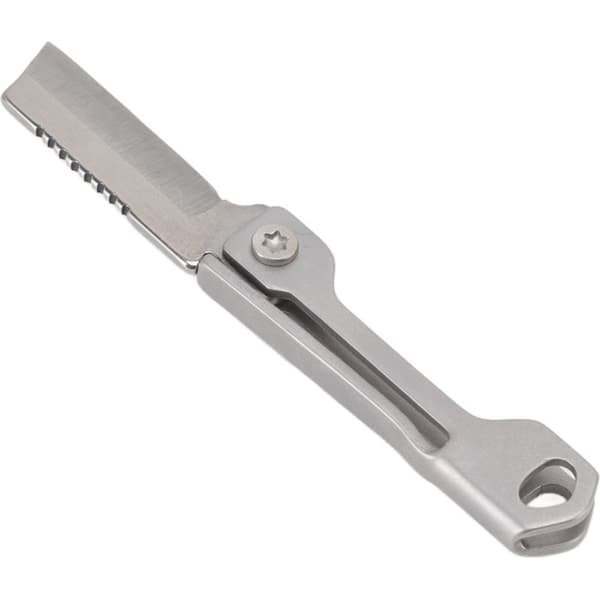 Mini foldbar kokkelomme kniv i rustfrit stål med nøglering og dåseåbner