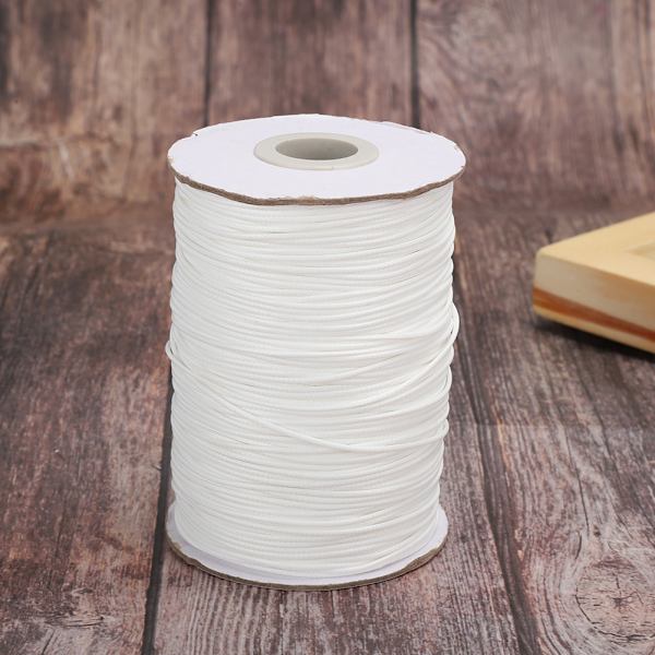 160m vahapinnoitettu DIY ympäristöystävällinen käsintehty köysi kaulakoru puuvillalanka 1mm(27 # valkoinen )