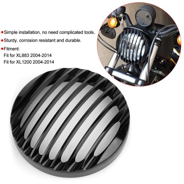 5,75 tommer aluminium frontlykt grilldeksel tilbehør passer til XL883 XL1200 2004-2014