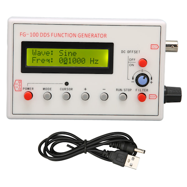 DDS funktionel signalgenerator sinustrekant firkantet savtand bølgeform DDS funktion signalgenerator 1HZ til 500KHZ