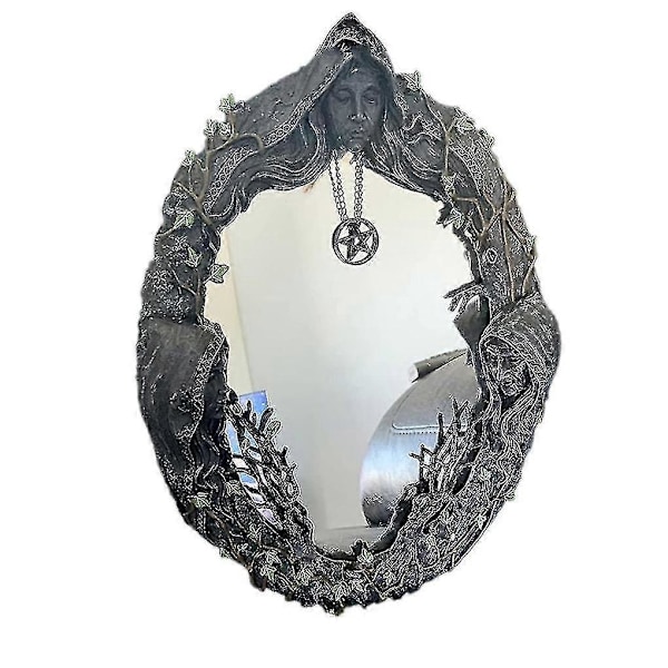 Triple Moon Goddess Veggspeil Veggmontert Speil Med Femspiss Retro Hengende Speil