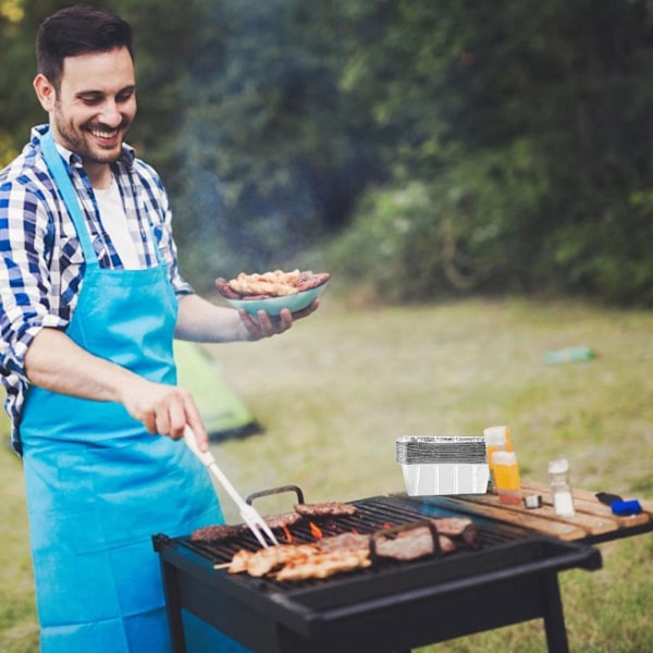 20 stk. 670 ml grillbakke rektangulær aluminiumsfolie bagebokse stegegrill dåsebakke til køkken udendørs forsyninger