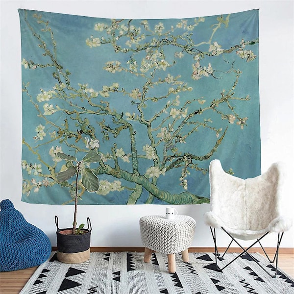 1 st Van Gogh Blomster Gobeläng Väggbonad Natur Väggkonst Heminredning för Sovrum Vardagsrum (200*150cm)