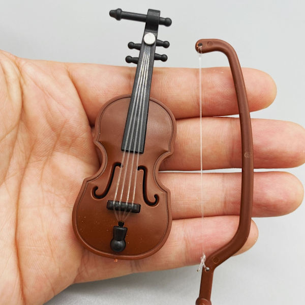 Plastdockhus Mini Violin Hantverk Miniatyrer DIY Dockhus Violin Mini Musikinstrument Modell för Dockhus Tillbehör