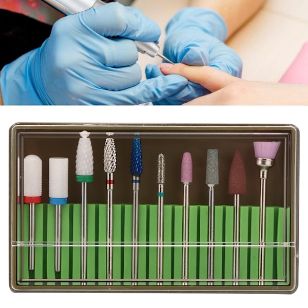 10 st Nagelborrsats Manikyr Pedikyr Nagelpoleringsmaskin Reservdelar TillbehörBH-06