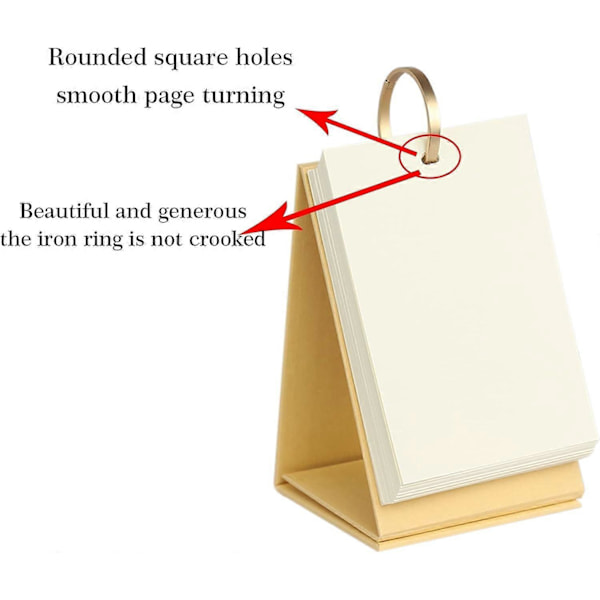 Små Blanke Flash Cards Indeks Kort Notekort Hullet med Ringbind Kraft Papir Stående Flip