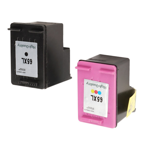 2 kpl mustia värillisiä 65XL mustepatruunoita, jotka korvaavat HP for Envy 5055 5052 5010 for DeskJet 3755 2600 3752 2652 for AMP 100