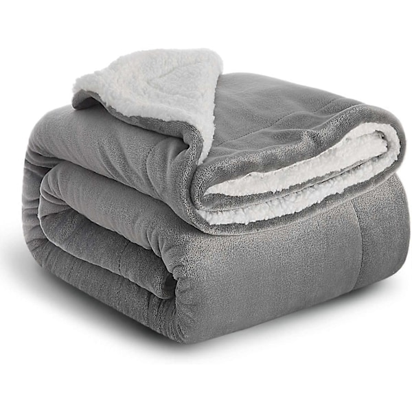 Ruudullinen Fleece-sohvapeitto - Harmaa sohvanpeitto 150CMx200CM