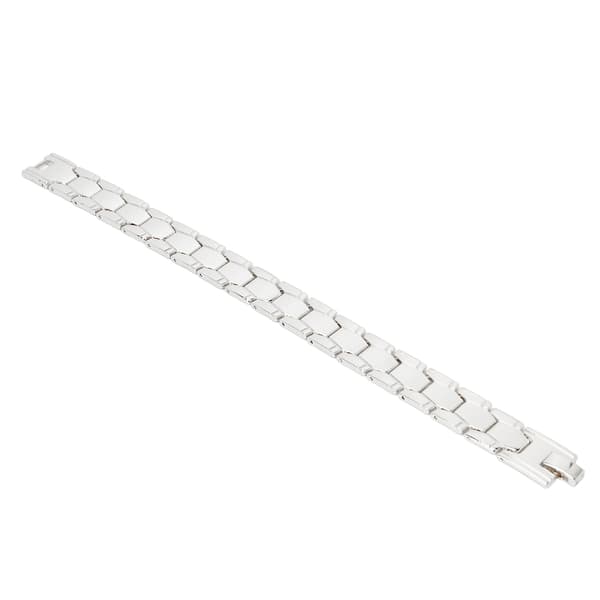 Armband Avtagbar Justerbar Hexagonal Flerpunkts Magnetterapi Herrarmband Silver