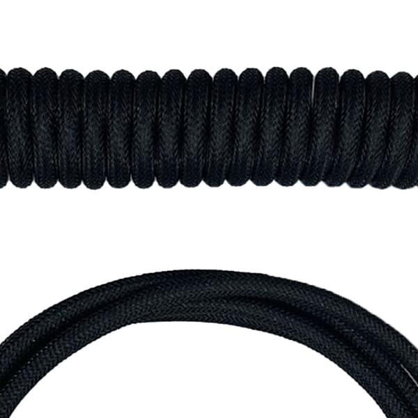 Gaming Keyboard Kabel Professionel Udtrækkelig Robust Stik Spiral Keyboard Kabel til Mekanisk Keyboard Sort