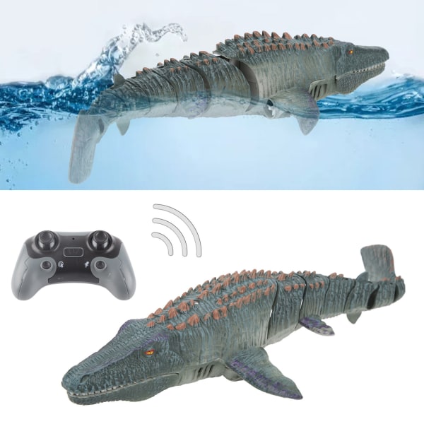Kaukosäädin Mosasaurus Dinosaur Lelu - Realistinen langaton merihirviö lapsille (6+ vuotta) - Sisältää 3 paristoa