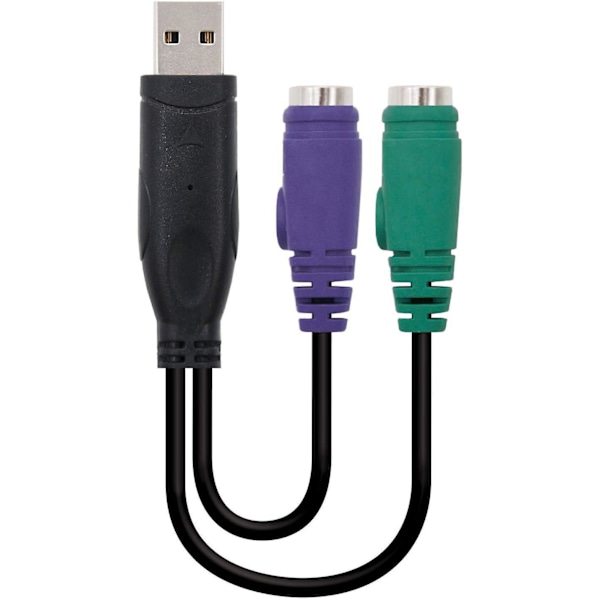 USB till PS2-adapterkabel - 2-i-1-stöd för KVM, skanner, tangentbord med chip och PS2-omkopplare