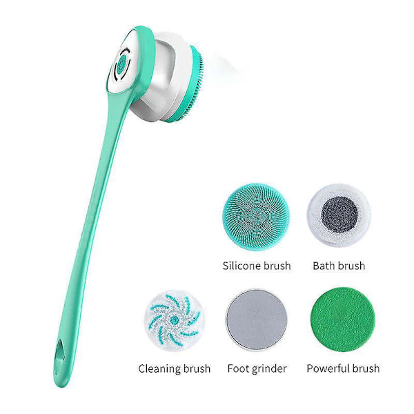 Rechargeable Electric Body Bath Brush with Removable Silicone Brush Heads