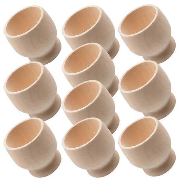 Eggholder i tre for dekorasjon 10 stk håndmalte eggholdere DIY håndlagde kopper