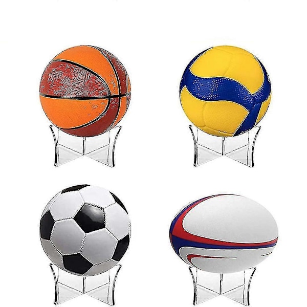 2 Stk. Ballholdere, Basketballstativholder Fotballstativ Akryl Ballutstillingsstativ Fotball Akryl Ballholder Stativ hvit