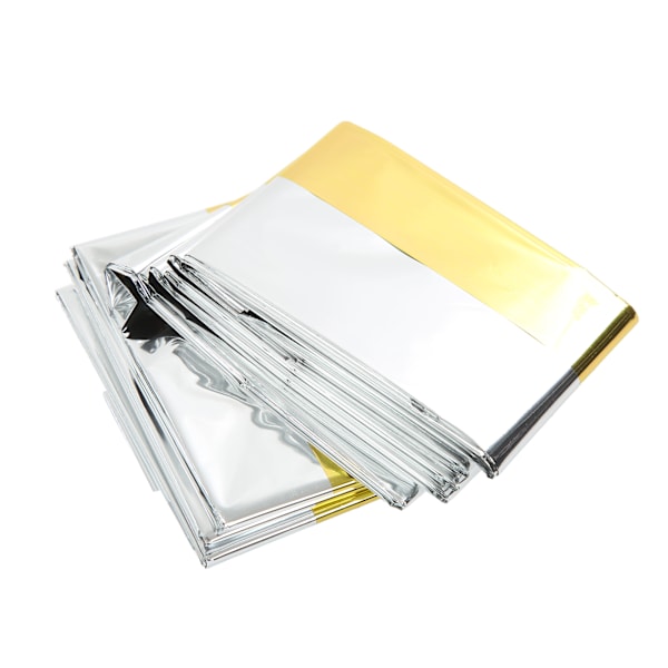 3PCS Nödfiltar Guld Silver 2 Färg Reflekterande Termisk Filt Vattentät Nöd Sovsäckar 130x210cm