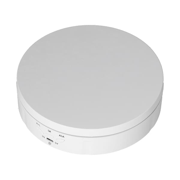 145mm 360° Roterande Automatisk Displayställ 3 Hastighetskontroll USB-driven Smyckeskarusell för Utställning Vit