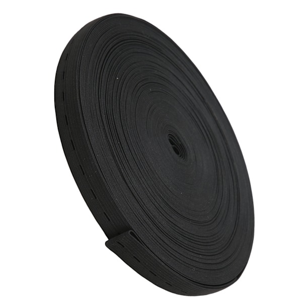 Elastiskt band Bredd 2cm Stickad spole perukband för sömnad Kläder Byxor Bälten Peruker DIY HantverkSvart