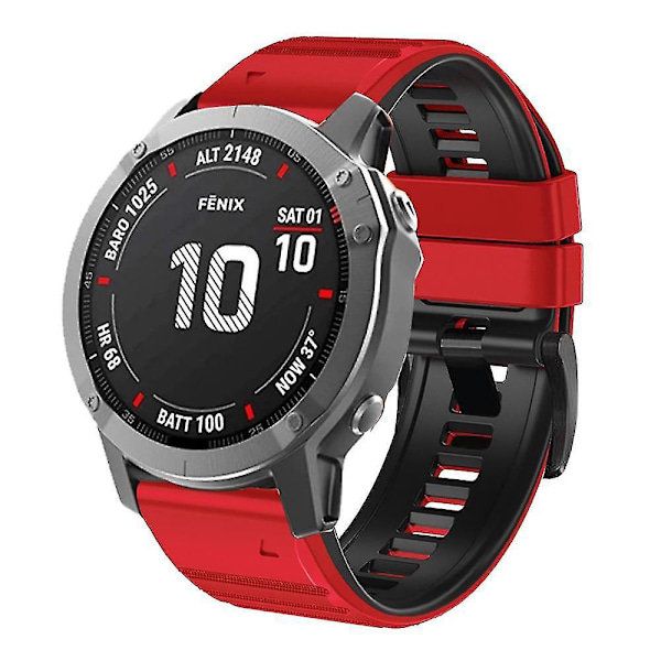 Garmin Tactix Delta/Enduro silikone udskiftningsurrem rød sort