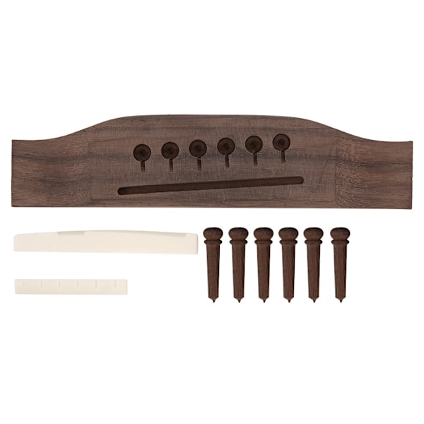 Rosentræ Bro Ben Nød Sadel 6Pcs Streng Pin Akustisk Guitar Tilbehør (Rosentræ Farve)