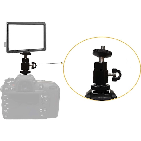 2st Kamera Mini Kulhuvud, 1/4' Blixtskofäste Stativadapter med 360 Graders Rotation