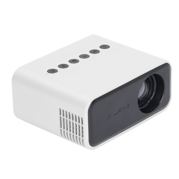 Miniprojektor Bærbar Mini Hjemmefilmprojektor HD LED Mikro Mobiltelefon Sammeskjermprojektor for bærbar PC TV Telefon Nettbrett Hvit EU-plugg 100-240V