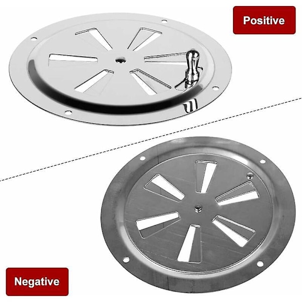 2 stk. Rund Ventilationsrist, 125 mm Rustfrit Stål Rund Ventilationsrist Ventilationskanal Myggenet Udstødningsrist Indtag Luft Udstødning Luft Ventilation Justerbar