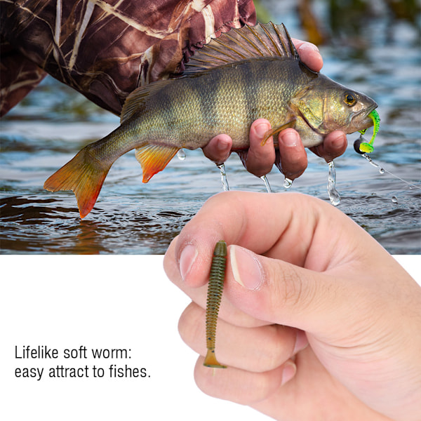 10 stk 5 cm myke kunstige fiske lokker larve orm agn fiskeutstyr tilbehør A