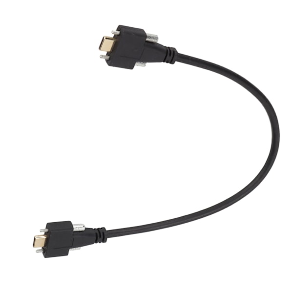 Type C han til Type C han 0,3 m 4K ved 60 Hz 5A hurtigopladning 10 Gbps USB C 3.1-kabel med skruehuller til tabletcomputer