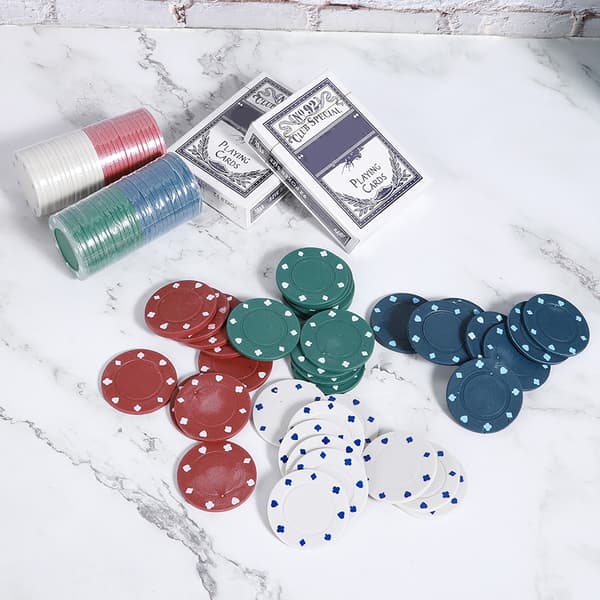 100 stk. pokerchips med bærbar bæretaske til Texas Holdem Black Jack