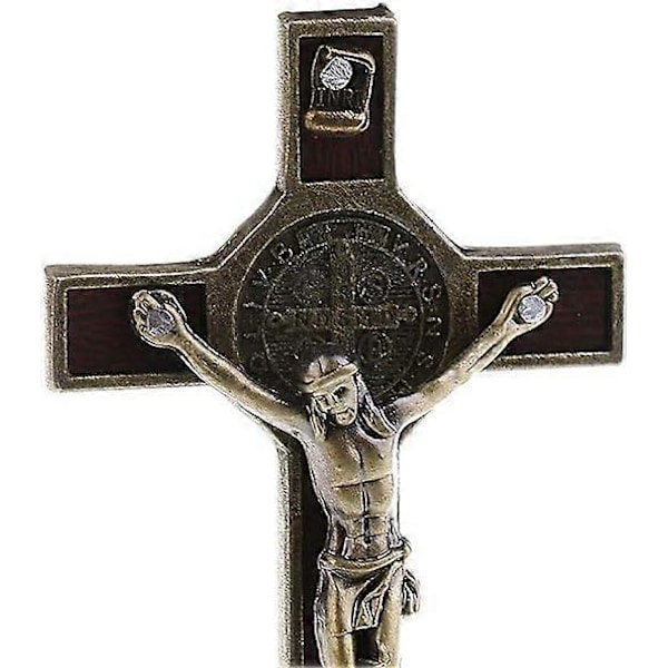 Pronssinen krusifiksipatsas Jeesus Kristus ristillä autoon, kotiin, kappeliin