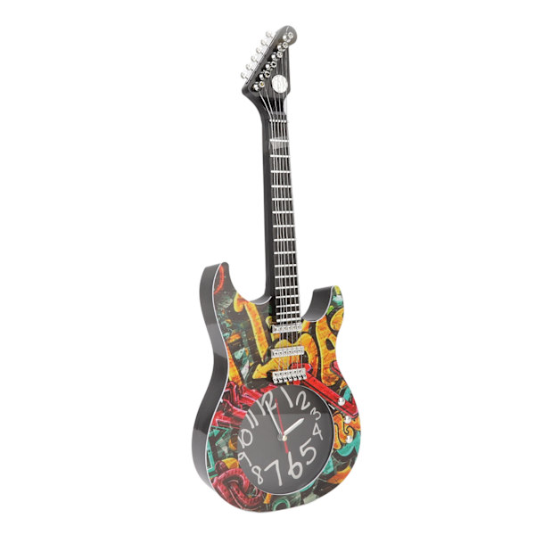 Gitarr Väggklocka Simulering Tid Noggrann Gitarr Klocka Väggdekor för Hem Sovsal Sovrum 5680 Gitarr