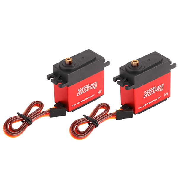 2 kpl 25 kg:n servo, vedenpitävä, 270 asteen korkea vääntö RC-servo, jossa 25T metallinen servovarsi 1/10 1/12 RC-autolle, robotille, veneelle