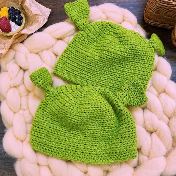 Unisex Handstickade Mössor Beanie Hatt Varm Slitstark Handstickad Cosplay Ull Vintermössa