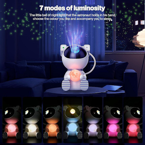 Astronaut Galaxy Projector - Stjerneklar nattlys for soverom, barnerom, fest