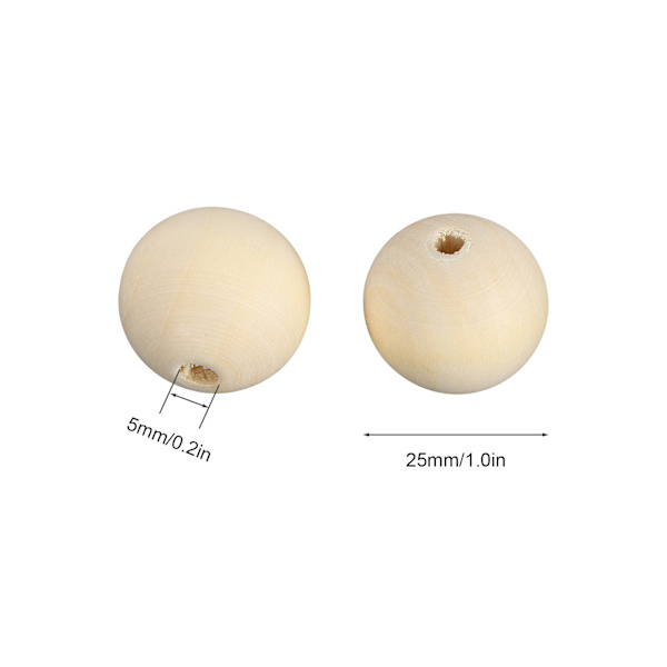 Puiset helmet korujen valmistukseen ja itse tekemiseen - 100 kpl 25 mm