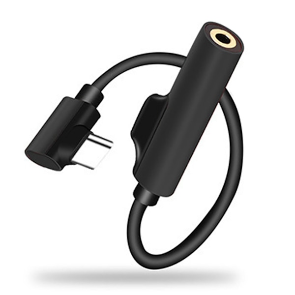 Type C til 3,5 mm hovedtelefonadapterkabel opladning lytning 2 i 1 Type C telefonadaptere til Huawei sort