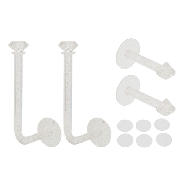 4kpl Hiusnauhan pidike jalusta Scrunchie Organizer Clear Glitter Adhesive Hiustarvikkeet Seinäkoukut