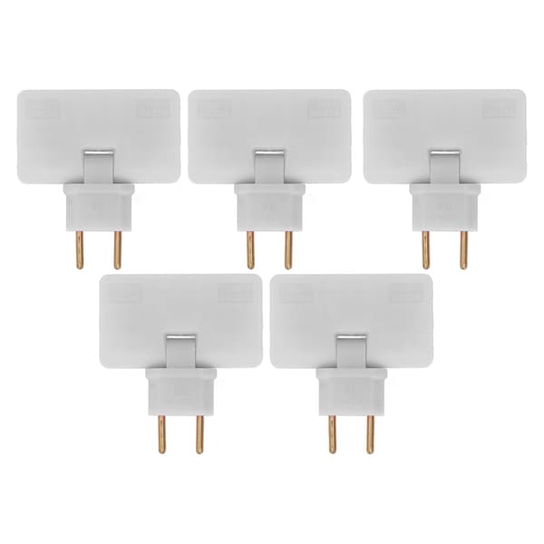 5 stk. EU-stikkontaktomformer trådløs 180 graders forlengelse 1 til 3 EU-pluggadapter 110-250V hvit