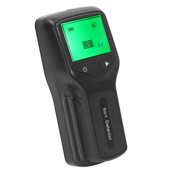 Søger til bjælker Vægscanner Sensor 5 i 1 Detektor HD LCD-skærm til træ AC-ledning Centerkant Sort