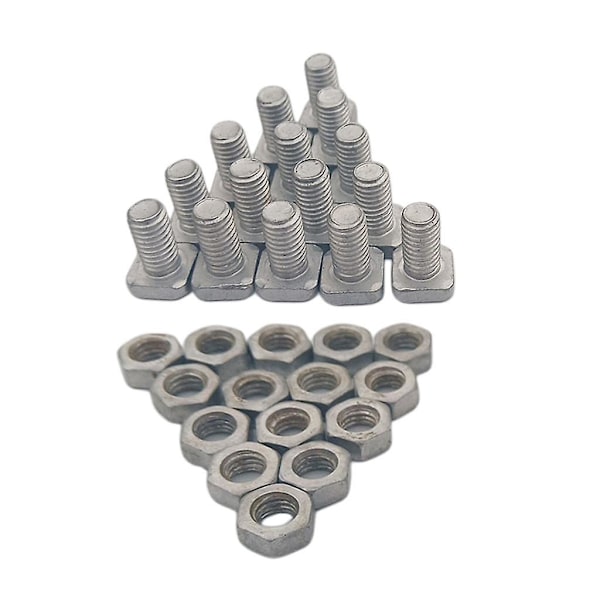 15 st Aluminiumlegering Fyrkantshuvud Växthus Muttrar och Bultar Ersättning