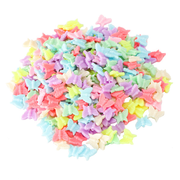 300 stk sommerfuglperler i plast – Tilbehør til smykker, håndverk og hobby for barn