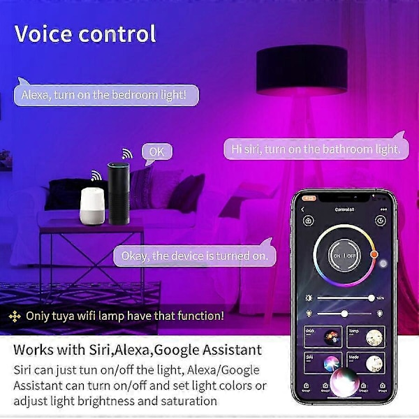 Wifi Lampa E27 12w RGB Färgrik Lampa med Appkontroll - Bluetooth Smart Lampa
