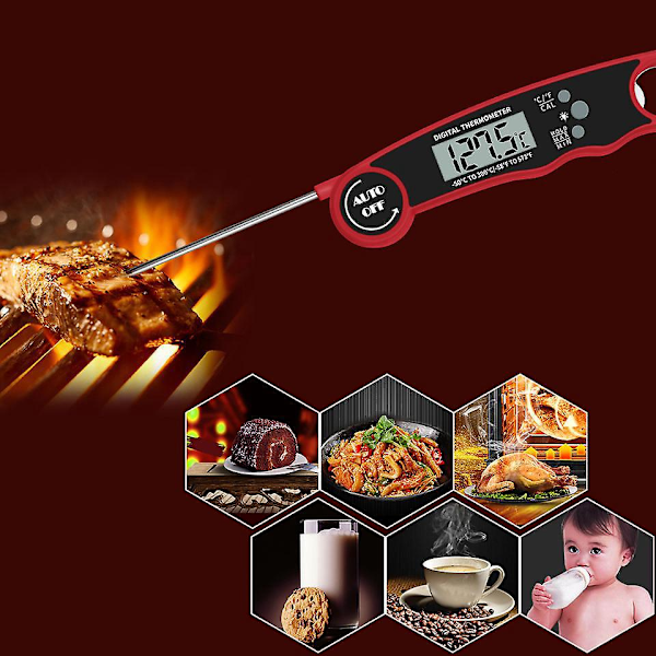 Intelligent Vattentät Kötttermometer - Supersnabb & Noggrann för Grill och Matlagning