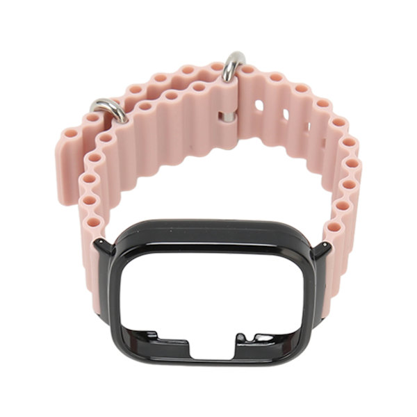 2 i 1 watch Case Silikon justerbart case för Redmi Watch 3 Pink