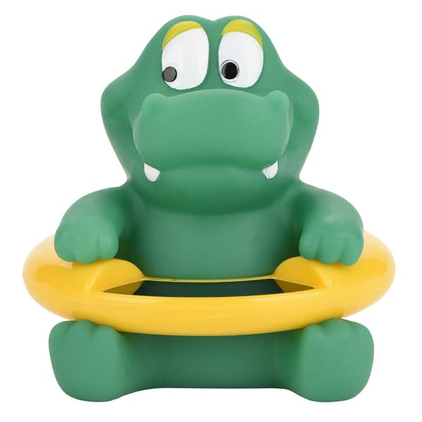 Babybadtermometer LED-temperaturdisplay Flytande söt djurtermometer Grön krokodil