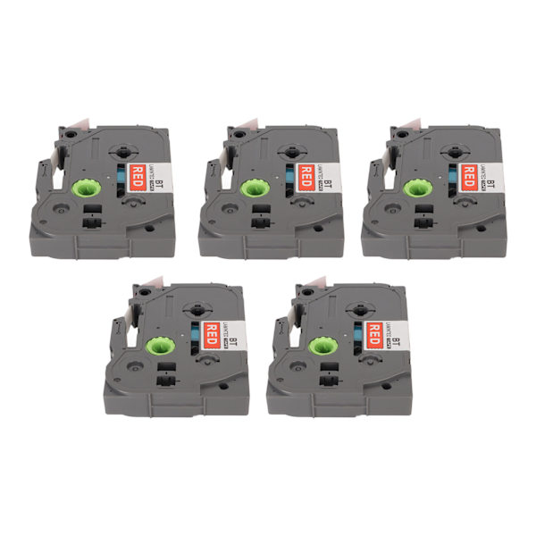 5 kpl tarrateippi 9 mm laminoitu vedenpitävä väripitävä multi tarrateippi PT D210 PT D200 PT H110 PT D400 punainen valkoisella Bze 222