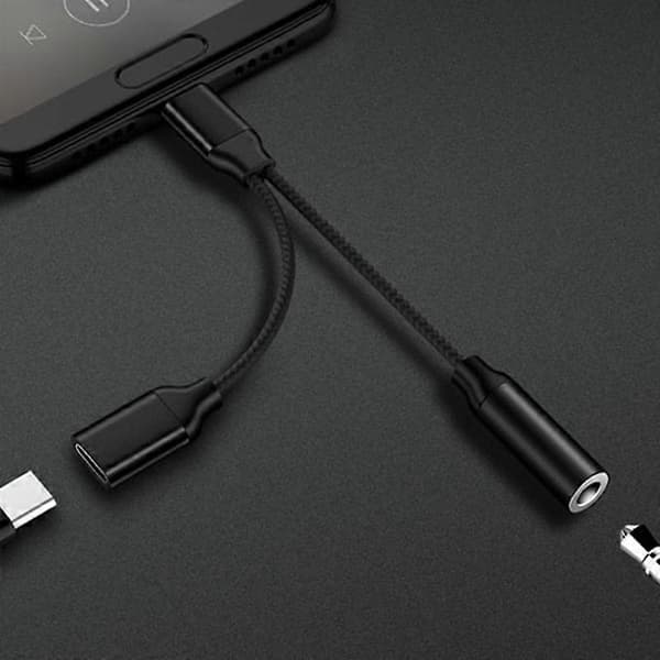 Adapter USB C til 3,5 mm AUX-stik Aluminiumlegering Lydhovedtelefonkabel til musik JIKAIX Red